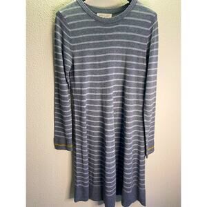 Philosophy Gray Stripe Cashmere Blend Sweater Sz L